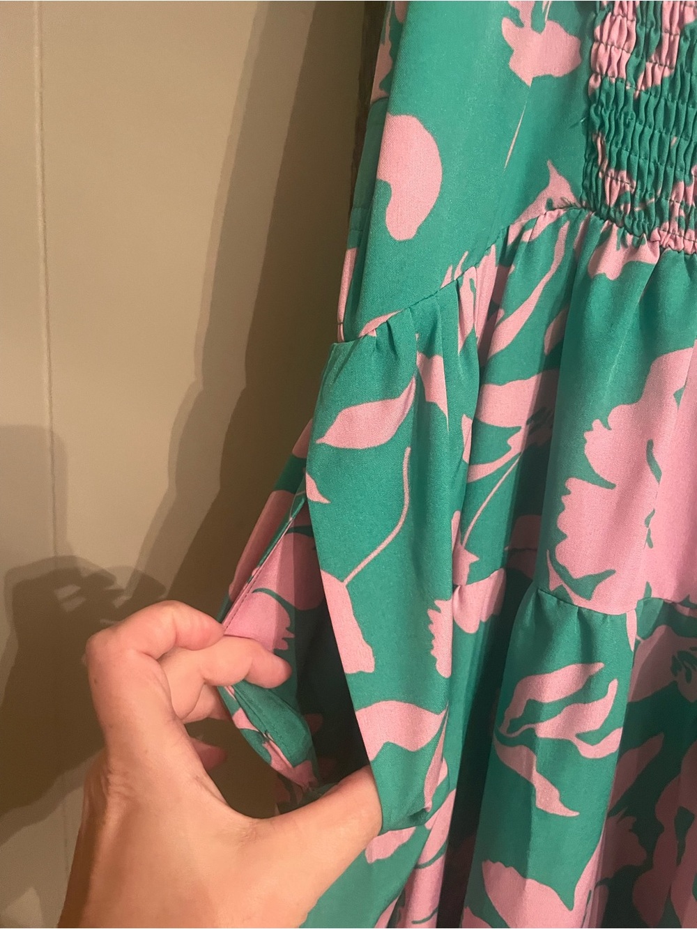 Umgee large Green & Pink Floral Maxi Dress - Picture 4 of 4